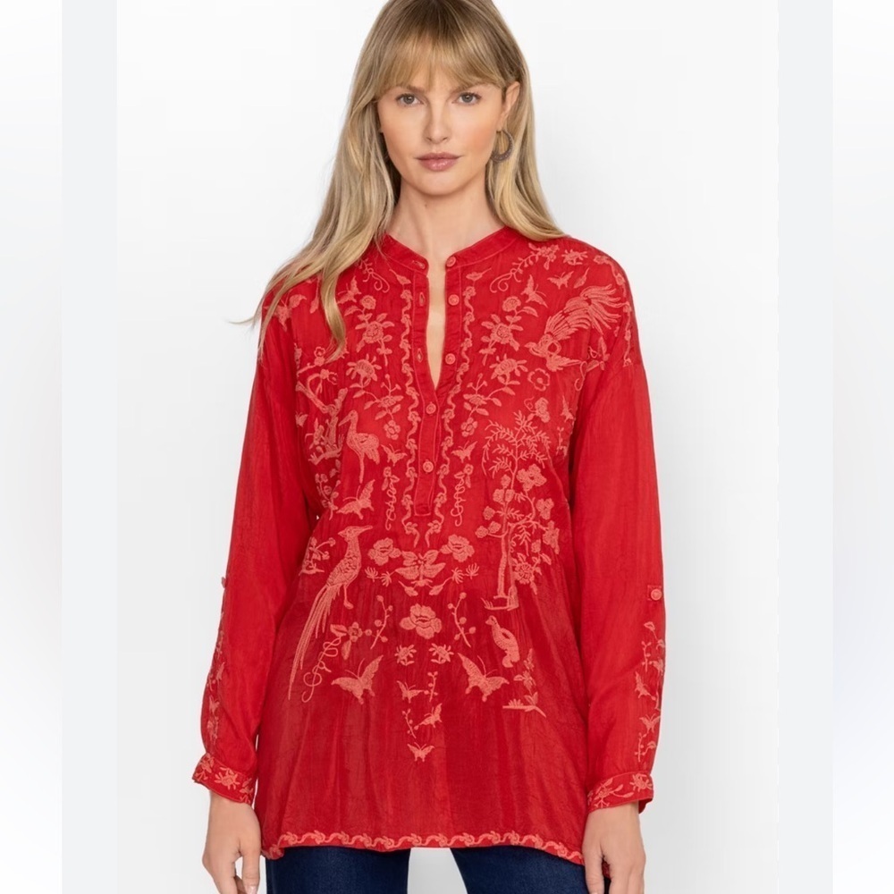 BNWT JOHNNY WAS SLIM AUDREY EMBROIDERED TUNIC - Picture 2 of 4